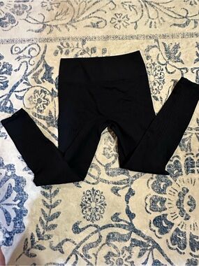 Fabletics Black Ribbed High-Waist Leggings